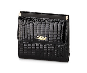 Компактный женский кошелёк из натуральной кожи Moro&Jenny 59058 A Black чёрный, Цвет: Черный, фото 