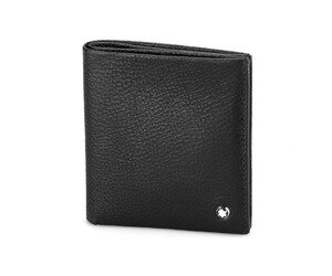 Мужское портмоне из натуральной кожи высшего сорта Мont Blanc 2806 чёрный, фото 