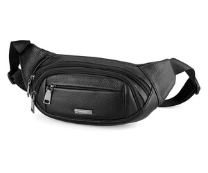 Мужская сумка - бананка из натуральной кожи LeGRAND collection 2800-5 Черная, фото 