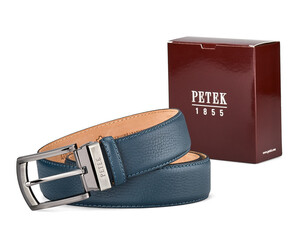 Шкіряний чоловічий ремінь Petek 1855 4004611 (046-88) синій, фото 