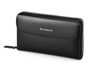 Кожаный мужской клатч LeGRAND collection 8028-3 чёрный, фото 