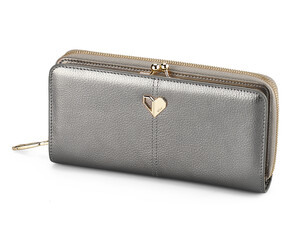 Стильний жіночий гаманець з натуральної шкіри Moro&Jenny 182-147 N Silver сріблястий, Колір: Срібний, фото 