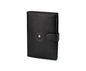 Кожаная мужская обложка для документов Mont Blanc 3012 чёрная, фото 