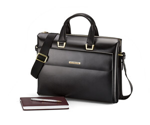 Портфель – сумка из полированной кожи высшего сорта LeGRAND collection 8182-3 LG Black чёрный, фото 