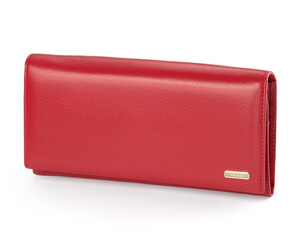 Элегантный женский кошелёк из натуральной кожи Moro&Jenny 6111 E красный, Цвет: Красный, Тип и  фактура кожи: гладкая, фото 