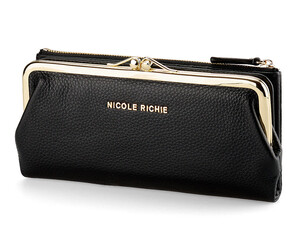 Модний шкіряний жіночий гаманець Nikole Richie 1450 A чорний, Колір: Чорний, Тип і фактура шкіри: зерниста, фото 