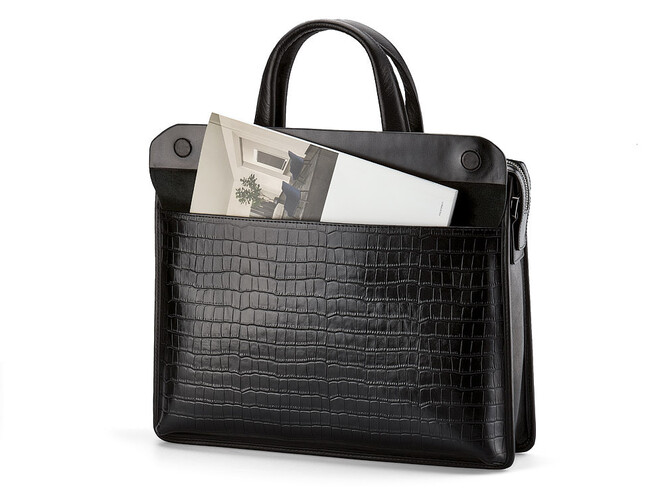 Кожаная сумка для ноутбука и документов LeGRAND collection 1589-1 чёрная, фото , изображение 5