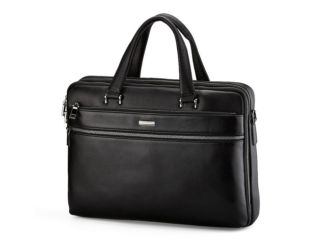 Сумка для ноутбука и документов из натуральной кожи. LeGRAND collection 407-39 чёрная, фото , изображение 3