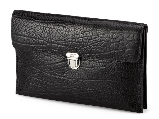 Мужская барсетка - клатч из натуральной кожи  Мont Blanc 8655-2 Black чёрный, Цвет: Черный, фото , изображение 5