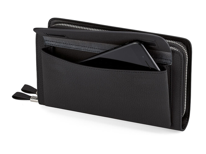 Мужской клатч из натуральной нубуковой кожи LeGRAND collection 030-2 чёрный, фото , изображение 3