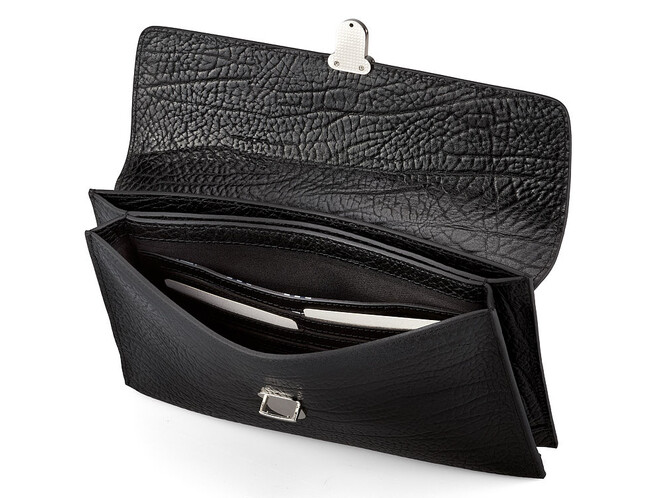 Мужская барсетка - клатч из натуральной кожи  Мont Blanc 8655-2 Black чёрный, Цвет: Черный, фото , изображение 3