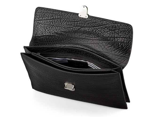 Мужская барсетка - клатч из натуральной кожи  Мont Blanc 8655-2 Black чёрный, Цвет: Черный, фото , изображение 4