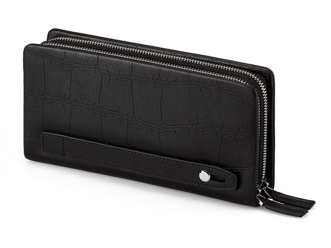 Шкіряний чоловічий клатч LeGRAND collection 7502-1Е чорний, фото , зображення 4