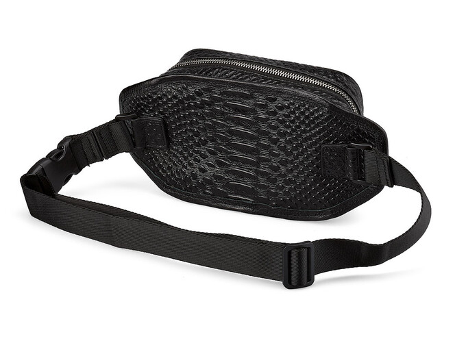 Чоловіча сумка - бананка з натуральної шкіри LeGRAND collection 8786-25 чорна, фото , зображення 2