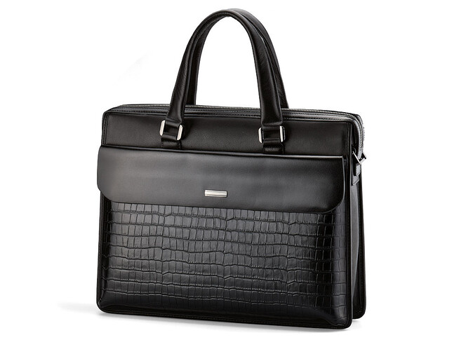 Кожаная сумка для ноутбука и документов LeGRAND collection 1589-1 чёрная, фото , изображение 3