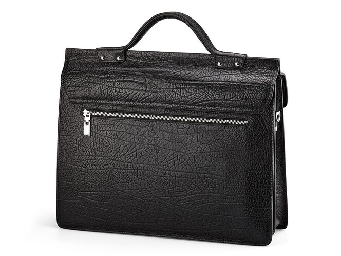 Кожаный мужской портфель Мont Blanc 8639-5 Black чёрный, Цвет: Черный, фото , изображение 5