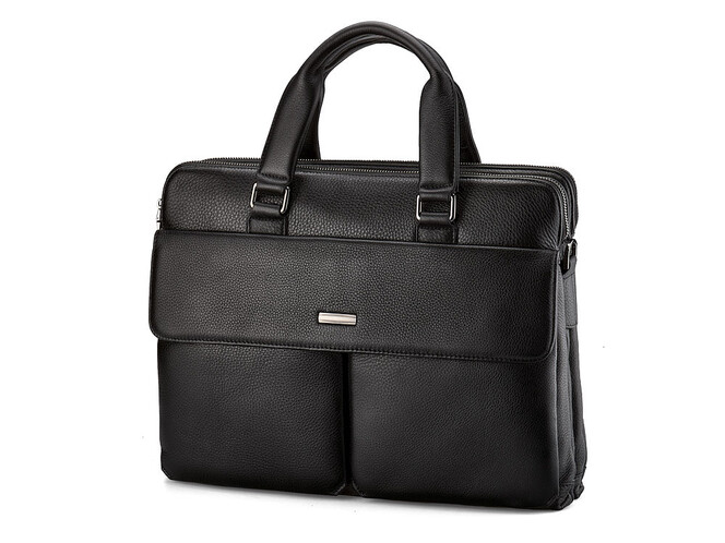 Сумка для ноутбука и документов из натуральной кожи LeGRAND collection 7906-1 чёрная, фото , изображение 3