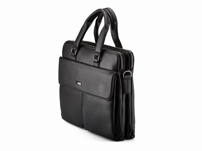 Сумка для ноутбука и документов из натуральной кожи LeGRAND collection 7906-1 чёрная, фото , изображение 4