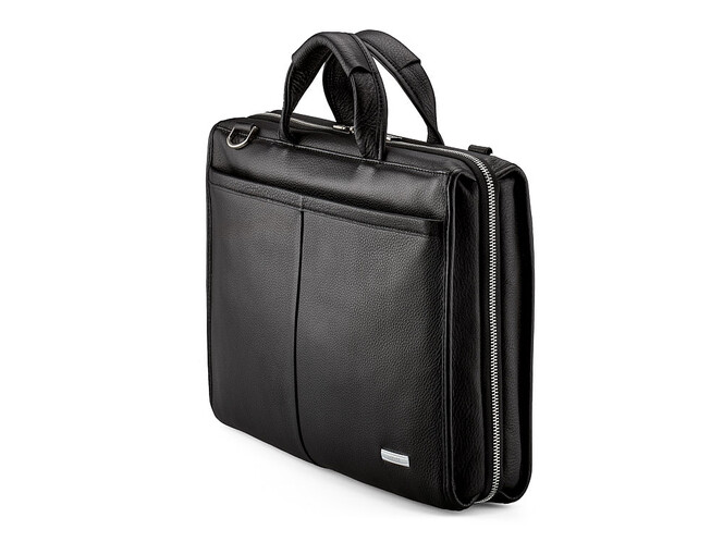 Кожаная сумка для ноутбука и документов LeGRAND collection 8190-1 чёрная, фото , изображение 6