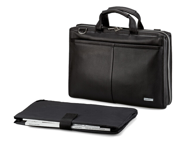 Кожаная сумка для ноутбука и документов LeGRAND collection 8190-1 чёрная, фото , изображение 4