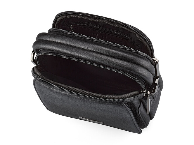 Сумка з натуральної шкіри LeGRAND collection 407-6 чорна, фото , зображення 6