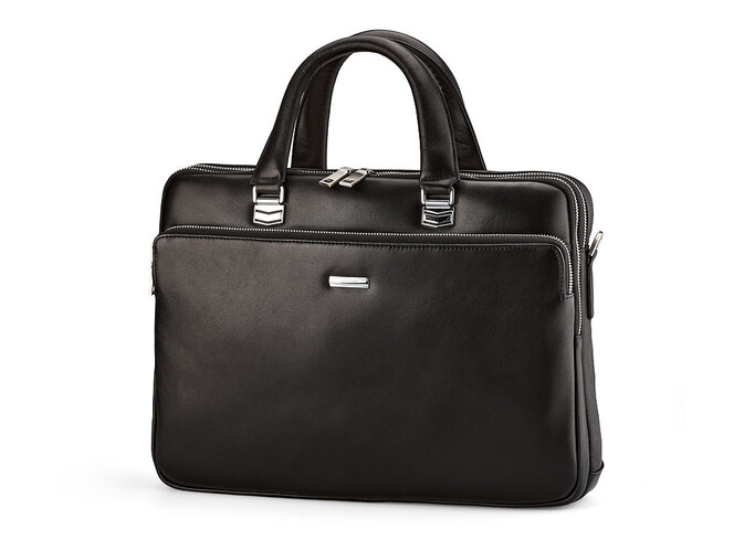 Сумка для ноутбука и документов из натуральной кожи LeGRAND collection 3506-1 чёрная, фото , изображение 3