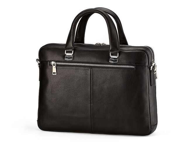 Сумка для ноутбука и документов из натуральной кожи LeGRAND collection 3506-1 чёрная, фото , изображение 5