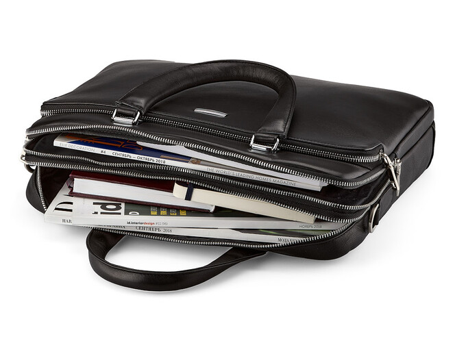 Сумка для ноутбука и документов из натуральной кожи LeGRAND collection 3506-1 чёрная, фото , изображение 2