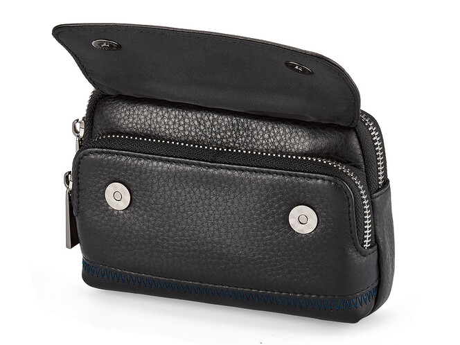 Шкіряна чоловіча сумка на пояс LeGRAND collection 407-11 чорна, фото , зображення 3