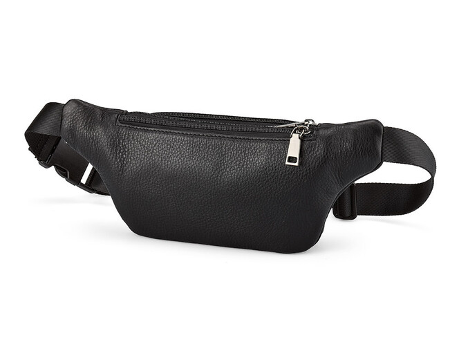 Кожаная мужская сумка - бананка LeGRAND collection 8786-34 чёрная, фото , изображение 2