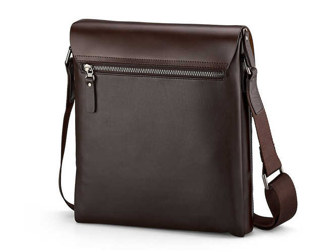 Кожаная вертикальная мужская сумка LeGRAND collection 7176-3 Brown коричневая, фото , изображение 4