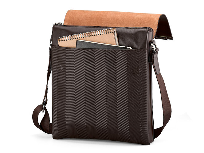 Кожаная вертикальная мужская сумка LeGRAND collection 7176-3 Brown коричневая, фото , изображение 5