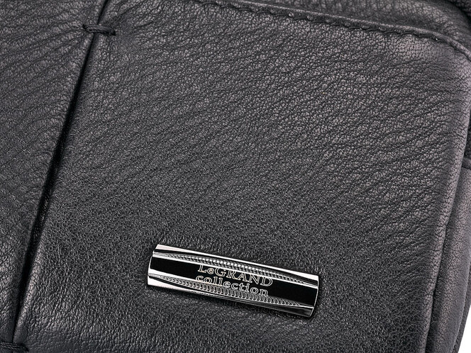 Чоловіча сумка з натуральної шкіри LeGRAND collection 407-37 чорна, фото , зображення 7