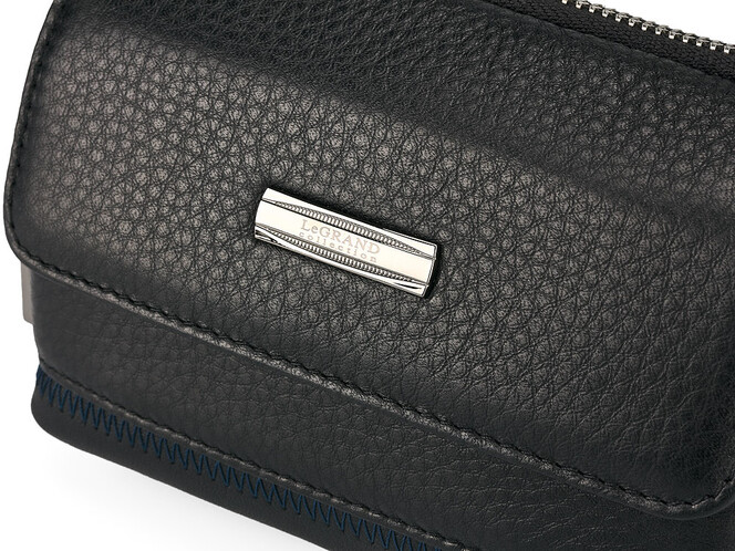 Шкіряна чоловіча сумка на пояс LeGRAND collection 407-11 чорна, фото , зображення 6