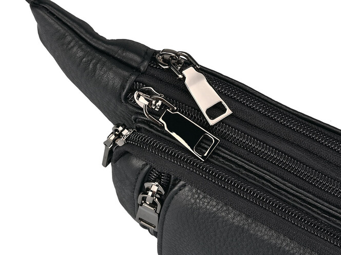 Кожаная мужская сумка - бананка LeGRAND collection 8786-34 чёрная, фото , изображение 8