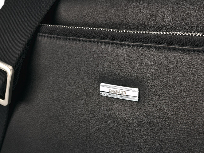 Сумка мужская из натуральной кожи под формат А4 LeGRAND collection 3506-2 чёрная, фото , изображение 7