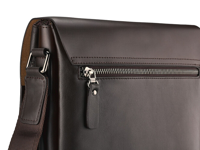Кожаная вертикальная мужская сумка LeGRAND collection 7176-3 Brown коричневая, фото , изображение 9