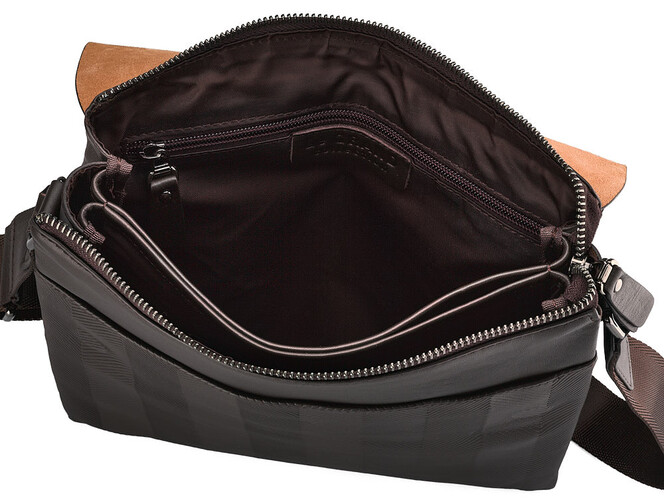 Кожаная вертикальная мужская сумка LeGRAND collection 7176-3 Brown коричневая, фото , изображение 6