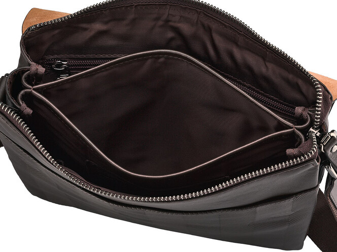 Кожаная вертикальная мужская сумка LeGRAND collection 7176-3 Brown коричневая, фото , изображение 7