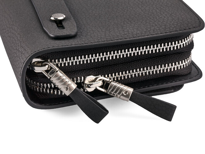 Мужской клатч из натуральной нубуковой кожи LeGRAND collection 030-2 чёрный, фото , изображение 7