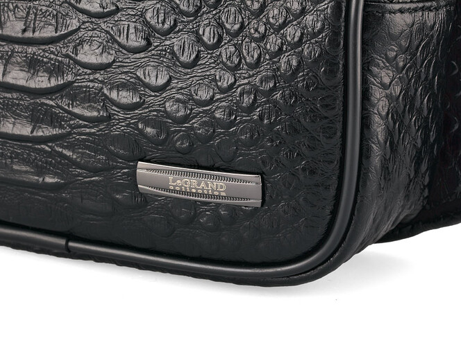 Чоловіча сумка - бананка з натуральної шкіри LeGRAND collection 8786-25 чорна, фото , зображення 5