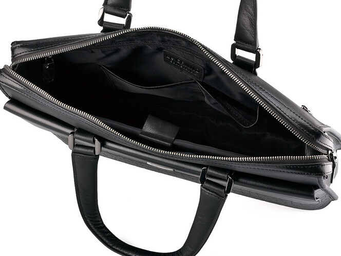 Кожаная сумка для ноутбука и документов LeGRAND collection 1589-1 чёрная, фото , изображение 7