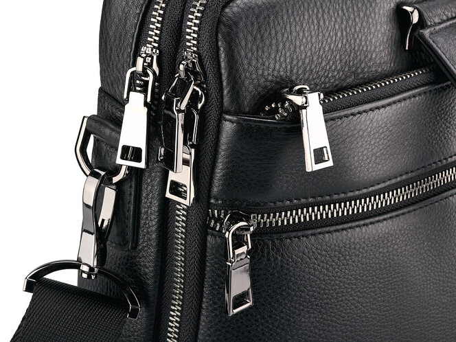 Сумка для ноутбука и документов из натуральной кожи. LeGRAND collection 407-39 чёрная, фото , изображение 7