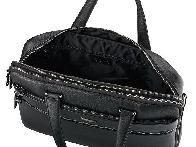 Сумка для ноутбука и документов из натуральной кожи. LeGRAND collection 407-39 чёрная, фото , изображение 5