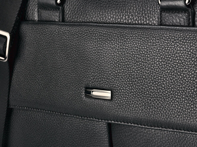 Сумка для ноутбука и документов из натуральной кожи LeGRAND collection 7906-1 чёрная, фото , изображение 10