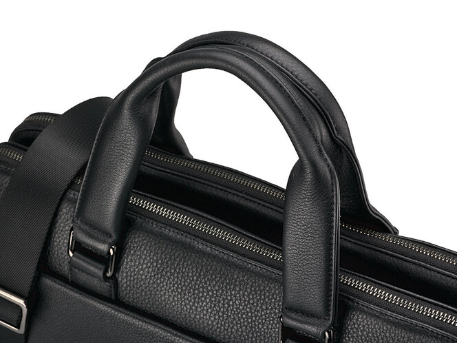 Сумка для ноутбука и документов из натуральной кожи LeGRAND collection 7906-1 чёрная, фото , изображение 9