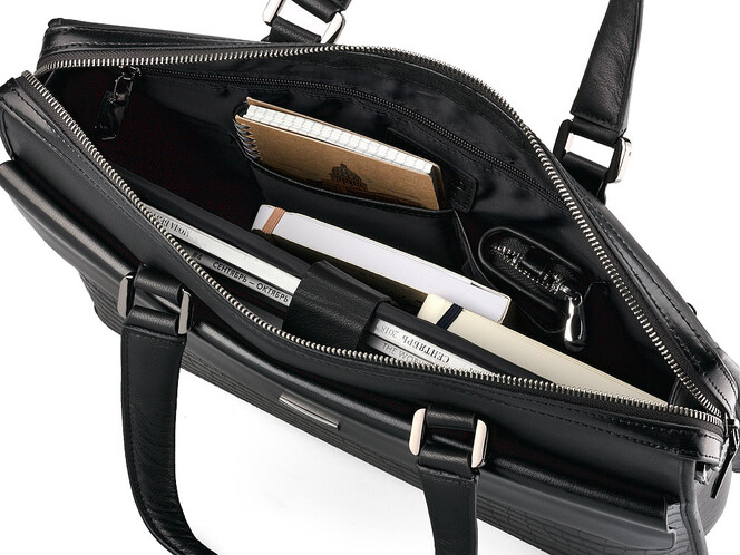 Кожаная сумка для ноутбука и документов LeGRAND collection 1589-1 чёрная, фото , изображение 6