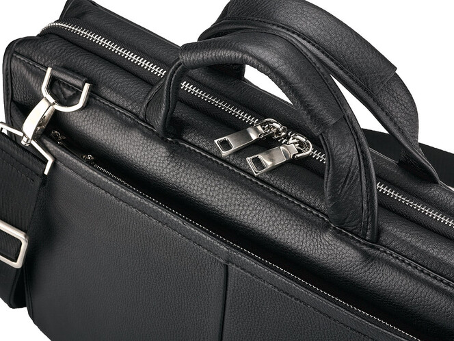 Кожаная сумка для ноутбука и документов LeGRAND collection 8190-1 чёрная, фото , изображение 9