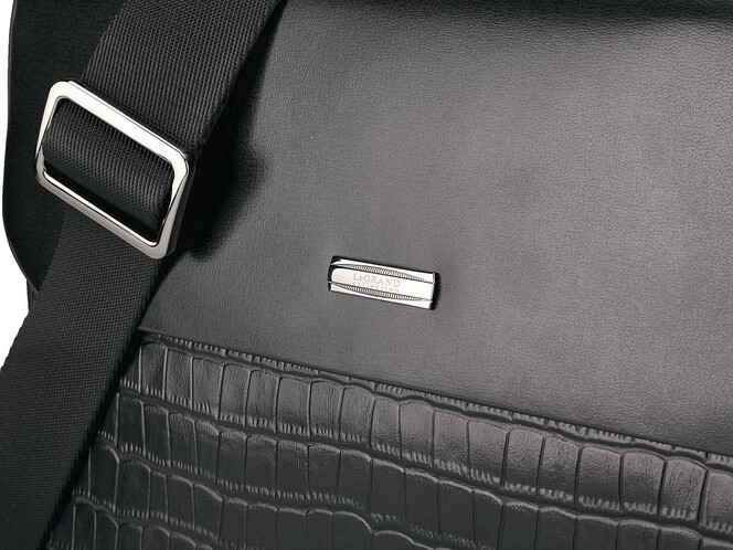 Сумка мужская из натуральной кожи LeGRAND collection 1589-2 чёрная, фото , изображение 10