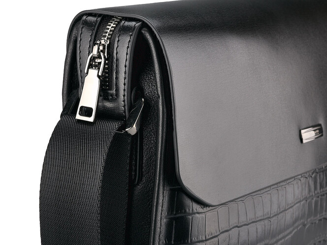 Сумка мужская из натуральной кожи LeGRAND collection 1589-2 чёрная, фото , изображение 8